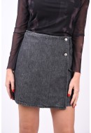Skirt Selected Slfclair Mw Black Short Wrap Black Denim